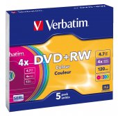 Verbatim DVD+RW 4X 4,70 GB COLOUR, 5/PACK