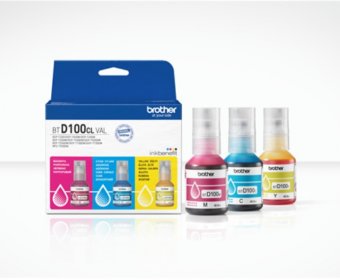 Brother BT-D100CLVAL, Pachet cerneala Cyan+Magenta+Yellow