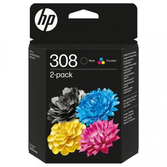 HP 6L6S6UE pachet cartuse cerneala Black+Tricolor, 160+120 pagini (HP 308)