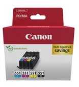 Canon CLI-551 Multipack, cartuse CLI551: BK+C+M+Y (4 x 7 ml)