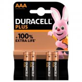 Duracell Alkaline Plus 100% Extra Life AAA (LR3) 4 baterii/blister