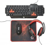 GEMBIRD Ultimate 4-in-1 Gaming kit (Tastatura+Mouse+Casti+MousePad)