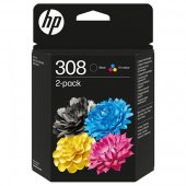 HP 6L6S6UE pachet cartuse cerneala Black+Tricolor, 160+120 pagini (HP 308)